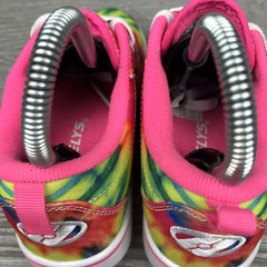HEELYS Sneakers WITH Wheels Youth Size 3 Tie Dye Lace Up Skate Shoes Pink Pro20