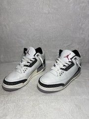 Air Jordan 3 Retro GS Summit White Fire Red Sneakers 6Y DM0967-106