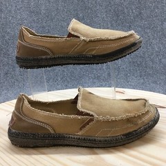 Classic Shoes Youth 6 Casual Slip On Sneakers Comfort Brown Fabric Low Top