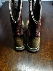 Durango Kid’s Lil‘ Rodeo Briar Brown & Brick Red Western Boot DBT0222TS Sz 1M