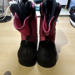 Northside Kids Snow Boots Pink Black Mid-Calf Zip Rubber Round Toe Size 6