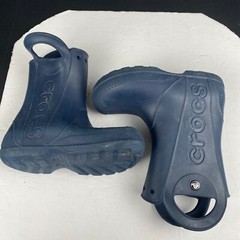 Crocs Kids j2 Handle It Rain Boots Navy Pull On 12803 Youth Waterproof