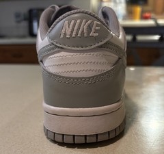 Nike Dunk Low White Gray Leather Sneakers Lace Up youth Shoes 6.5Y FB9109-123