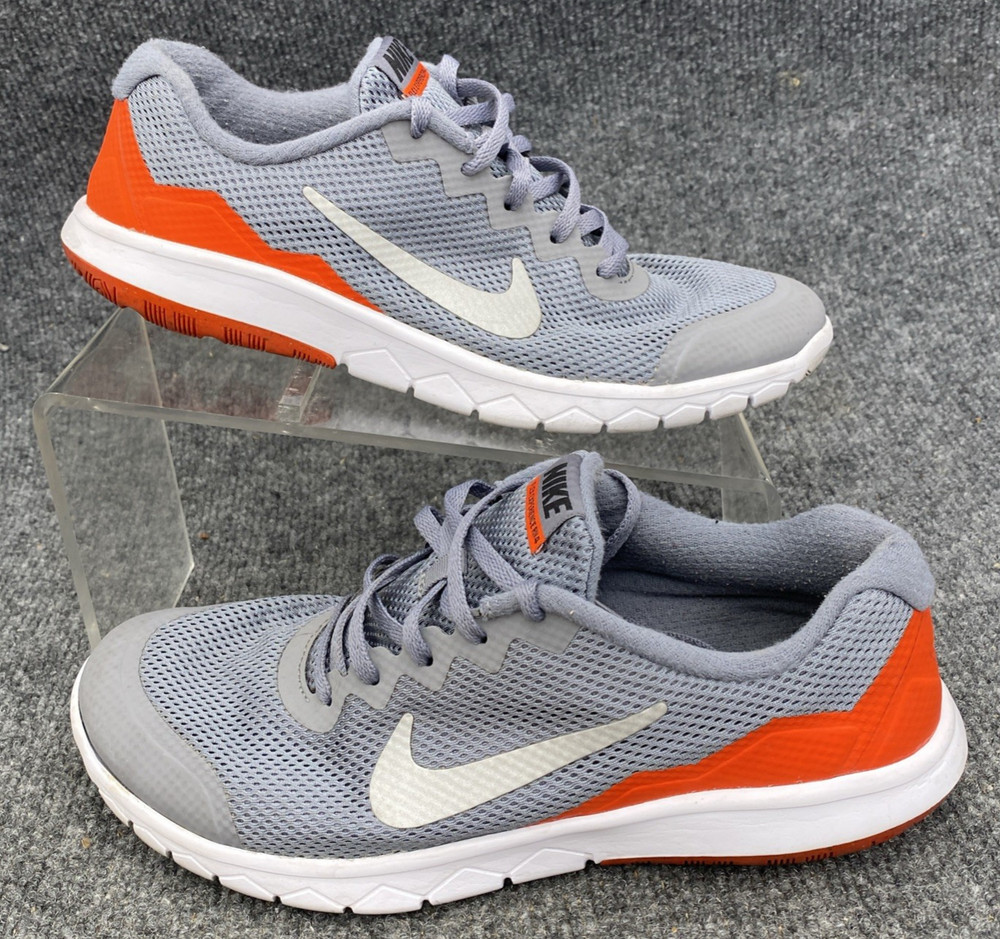 Nike Flex Experience RN 4 GS Grey Orange Youth 7Y Women 8.5 Running Shoes 749807