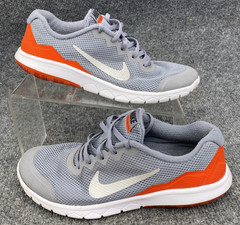 Nike Flex Experience RN 4 GS Grey Orange Youth 7Y Women 8.5 Running Shoes 749807