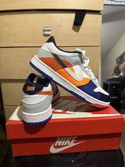 New Nike Kids Grade School (GS) Dunk Low Upside Down Blue Orange Red White