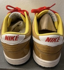 Nike Dunk Low GS 4Y Bright Yellow Brown Patent Leather Sneakers