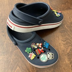Crocs Crocband Navy Blue Clogs Kids Youth J1 Red Slip-On Sandals Pokémon Charms