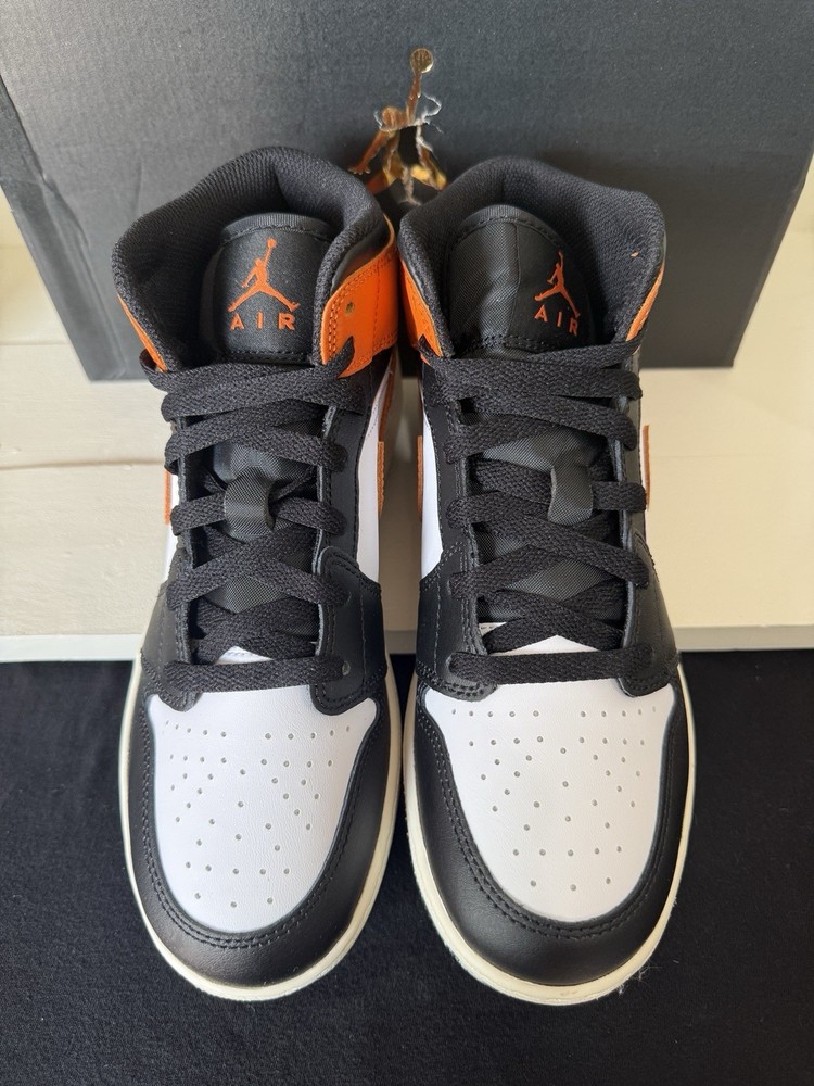 Air Jordan 1 Mid/Starfish-Black-White-Sail (DQ8423-801)/Sz: 6.5Y-8W/NIB