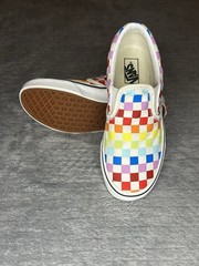 Vans Off The Wall MultiColored Checkered Slip On Shoes girls Size 2