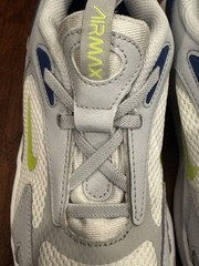Nike Kids Air Max Bolt Sneaker Pure Platinum Volt-Grey Elastic Lace Slip On 2Y