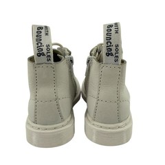NWOT Dr Martens 1460 Pascal Mono White Toddler Kids Boots Size US 4 Leather Zip