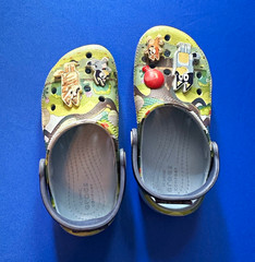 Crocs Classic Clog Unisex Kids Green/Gray Camo Slip-On Shoes US Size 12