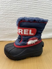 Sorel Commander Snow Boots Black/Blue Red Kids Size 9 NC1805 591