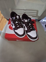 Nike Dunk Low BG White Burgundy Crush Sneakers Kids 3.5Y EU 35.5