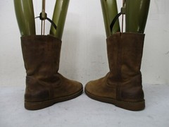 UGG Australia Brown Nubuck Leather Mid Calf Boots Youth Size 4 Style 1002069