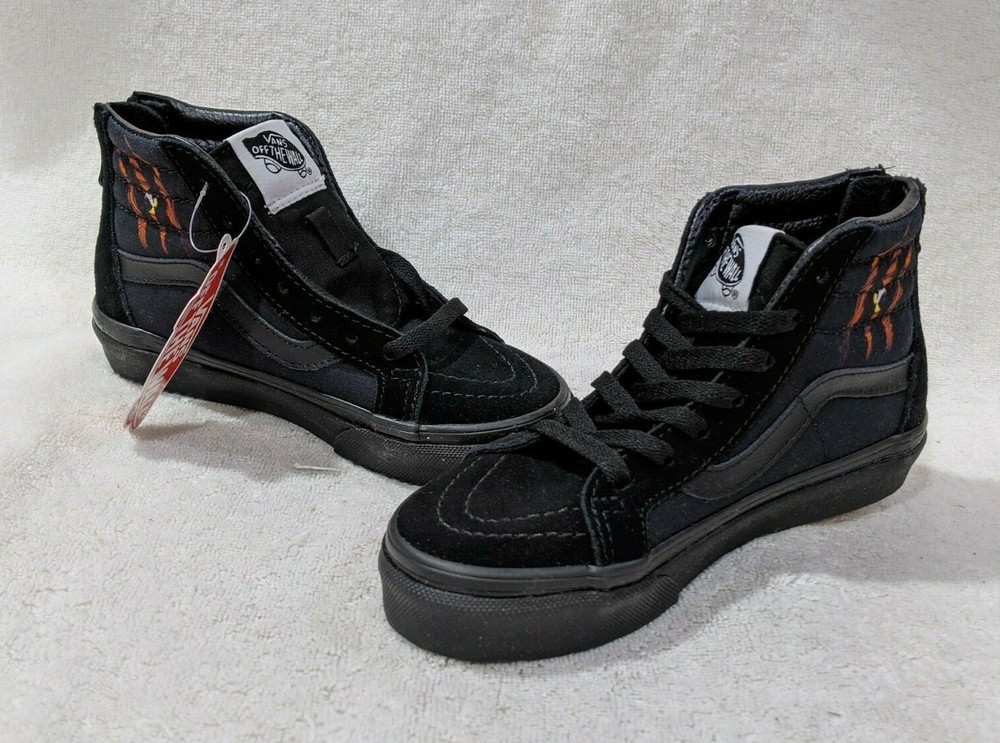 Vans Boy’s SK8 Dragon Flame Black/Multicolor Hi Zip Sneakers – Size 12.5 NWOB