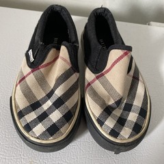 Burberry Checkered Canvas Slip-Ons in Black and Beige size 8.5, EU 26