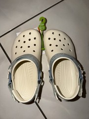Kids’ Classic Denim Flower Adjustable Backstrap Clog