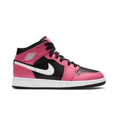 Air Jordan 1 Mid Black Pink New Big Kids Basketball Sneakers 6Y/7.5W 555112-002