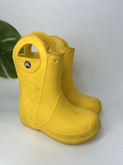 Crocs Yellow Kids Handle It Pull-On Rain Boots Childrens Kids Size 11 C11