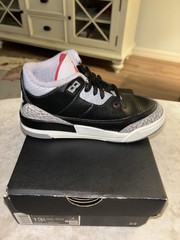 Kids Jordan 3 Retro PS size 13c Black Cement DM0966-010 Shoes
