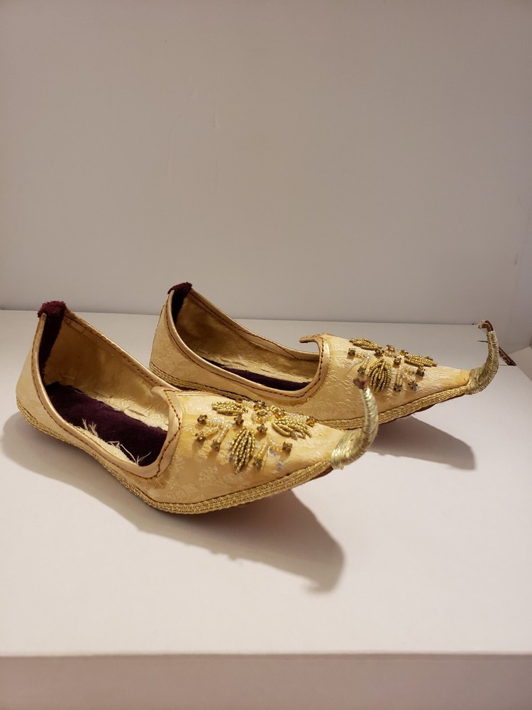 Ceremonial Hand Beaded Slippers, Size 8