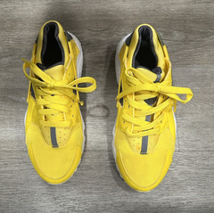 Nike Huarache Yellow/Black/White Low Top Lace Up Sneakers Unisex Kids 5