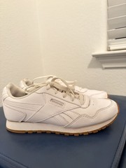 Reebok Classic White Leather Unisex Kids Athletic Sneakers US Size 3