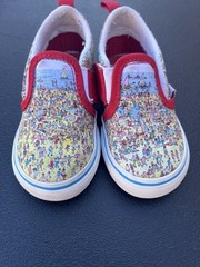 Vans X Where’s Waldo? Toddler Slip-On Sneakers – Find Steve Beach Size 5