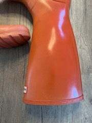 Hunter Original Tall Gloss Youth Wellington Boots Sz 4 Coral Orange Preowned