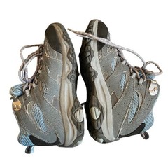 Merrell Moab kids’ waterproof mid blue and grey lace up hiking boots size 11.5 M