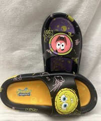SpongeBob SquarePants Kids Slide Sandals Black Yellow Purple Patrick Star