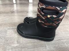 Bogs Neo-Classic Landscape Boots Kids Size 4 Black Camo Waterproof Winter 73236