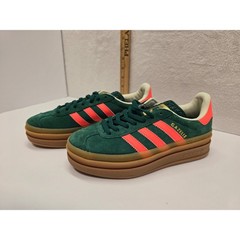adidas Gazelle Bold Platform Collegiate Green Lucid Pink Kids Sneakers blokecore