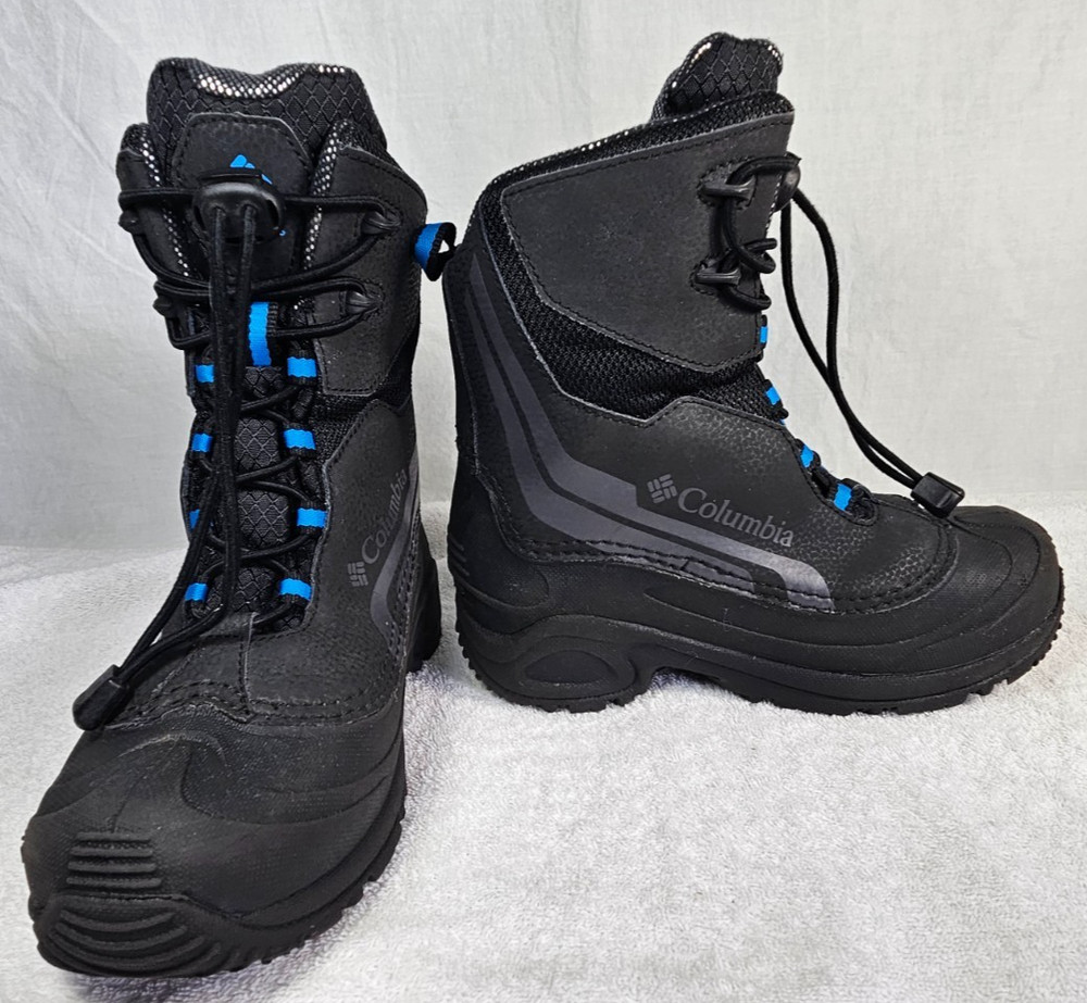 Columbia Youth Size 3 Omni Heat Bugaboot Black/ Blue winter boots