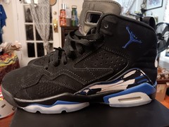 Jordan MVP (GS) High Top Sneakers Black Blue White Leather US 6Y DZ5577-041