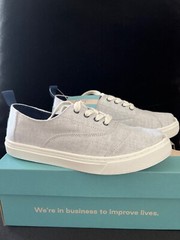 Toms Cordones Cupsole Drizzle Grey Chambray US Size 4.5, EU Size 36.5 New w Box