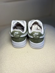 Nike Air Force 1 Low Kids White Olive Green Sneakers Size 11C EU 28 New