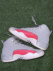 Jordan 12 Retro Mid Wolf Grey Racer Pink Size 6Y