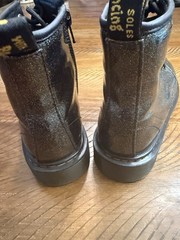 Dr. Martens 1460 Pascal Glitter boots Side Zip AirWair heel loop Black Size 5 W