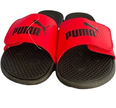 JR Slides PUMA cool cat V JR adjustable hook-and-loop strap closure Size 6C RED