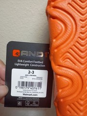 AND1 For Real Unisex Kids Orange Slide Sandals US 2-3 EVA Lightweight