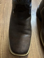 Kid’s 8” Durango Western Boot, Sz 4 M, Brown/denim Blue