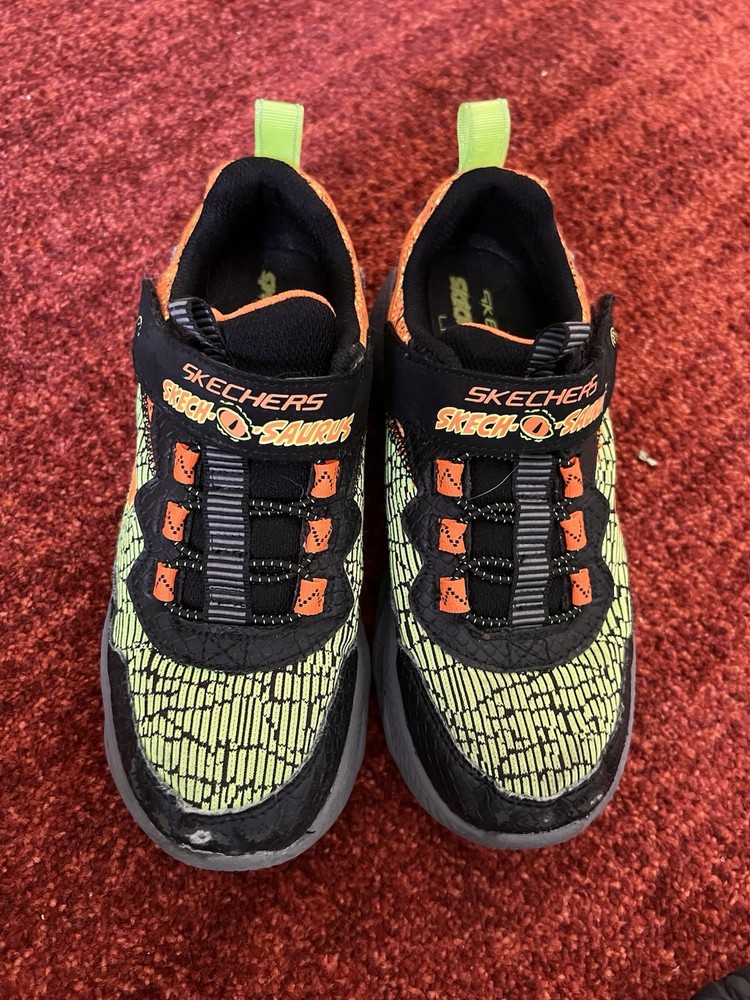SKECHERS Skech-Saurus Dinosaur Sneakers Stretch Ties & strap Toddler Sz 3