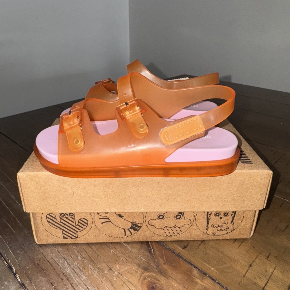 Mini Melissa Toddler Orange Pink Sandal size 10