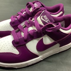 Nike Dunk Low Purple and White Sneakers Youth Size 2Y