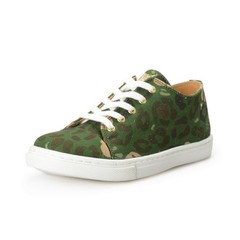 Charlotte Olympia Kids Camouflage Print Canvas Leather Fashion Sneakers US 24