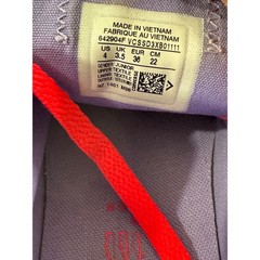 Converse Chuck Taylor Sneakers Junior 4 White Good Double Tongue Pink Purple