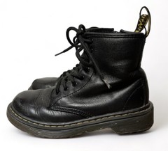 Dr. Martens Doc Black Leather Side Zip Boots 1460 J Youth Size 13 US. AW004